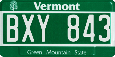 VT license plate BXY843