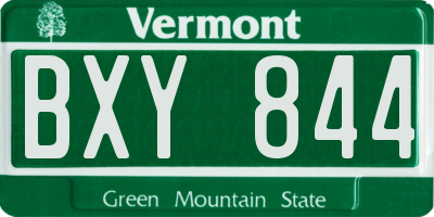 VT license plate BXY844