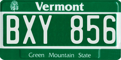 VT license plate BXY856