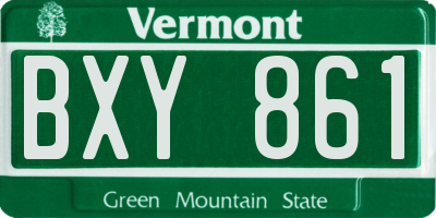 VT license plate BXY861