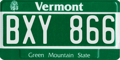 VT license plate BXY866