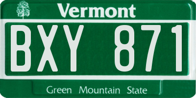 VT license plate BXY871