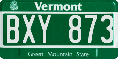 VT license plate BXY873
