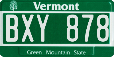 VT license plate BXY878