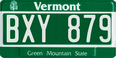 VT license plate BXY879