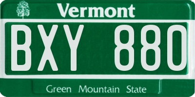 VT license plate BXY880