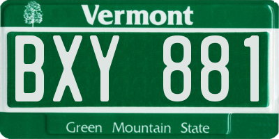 VT license plate BXY881