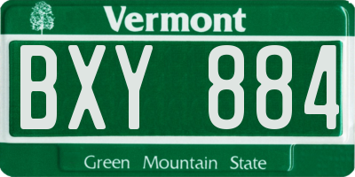 VT license plate BXY884
