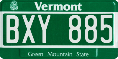 VT license plate BXY885