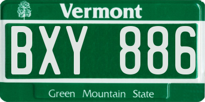 VT license plate BXY886