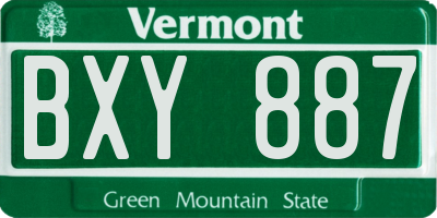 VT license plate BXY887