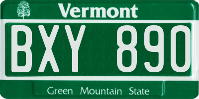 VT license plate BXY890
