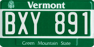 VT license plate BXY891