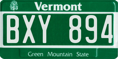 VT license plate BXY894