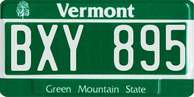 VT license plate BXY895