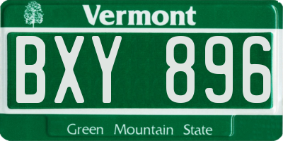 VT license plate BXY896