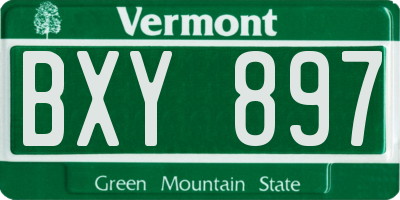 VT license plate BXY897