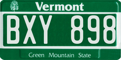 VT license plate BXY898