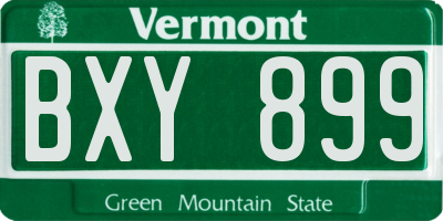 VT license plate BXY899