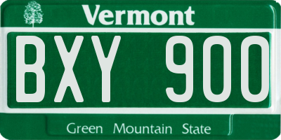 VT license plate BXY900