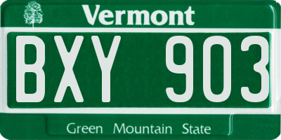 VT license plate BXY903