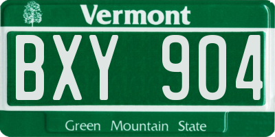VT license plate BXY904