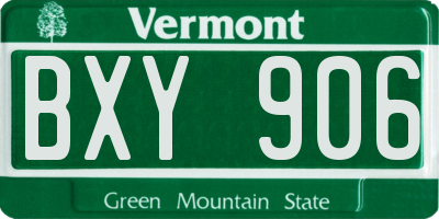 VT license plate BXY906