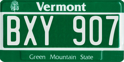 VT license plate BXY907