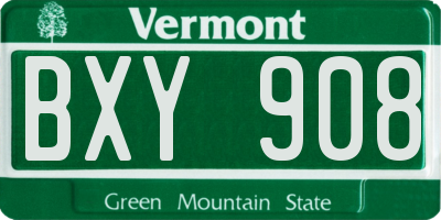 VT license plate BXY908