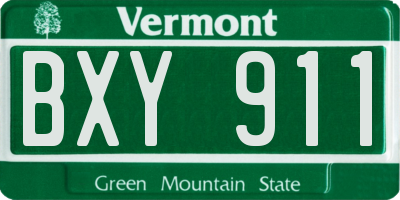 VT license plate BXY911