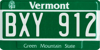 VT license plate BXY912