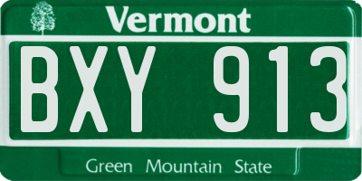 VT license plate BXY913