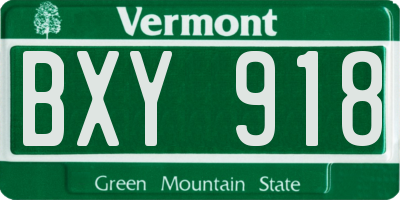 VT license plate BXY918