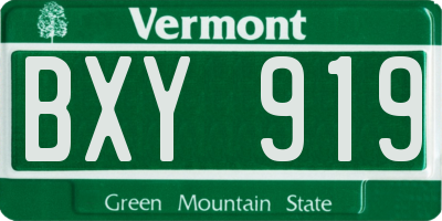 VT license plate BXY919