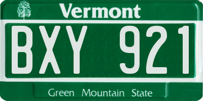 VT license plate BXY921