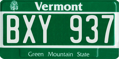 VT license plate BXY937