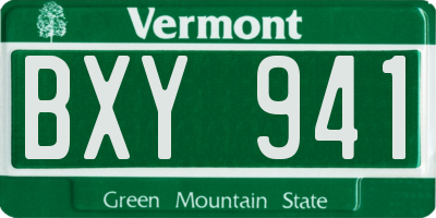 VT license plate BXY941