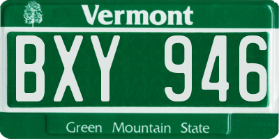 VT license plate BXY946