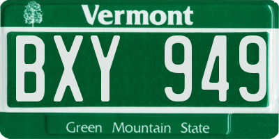 VT license plate BXY949