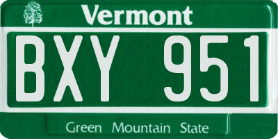 VT license plate BXY951