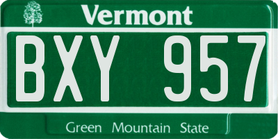 VT license plate BXY957