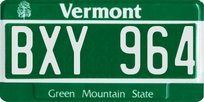 VT license plate BXY964