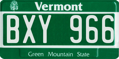 VT license plate BXY966