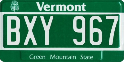 VT license plate BXY967
