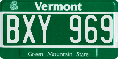VT license plate BXY969