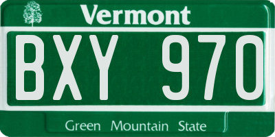 VT license plate BXY970