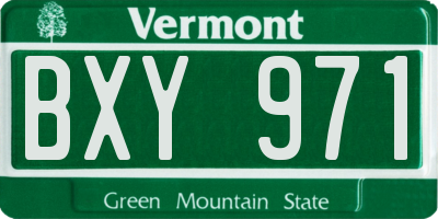 VT license plate BXY971
