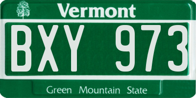 VT license plate BXY973