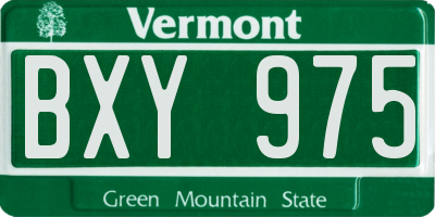 VT license plate BXY975