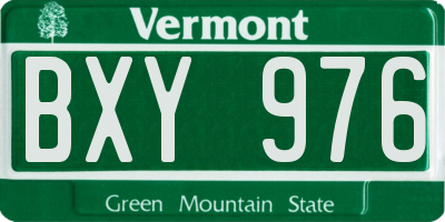 VT license plate BXY976